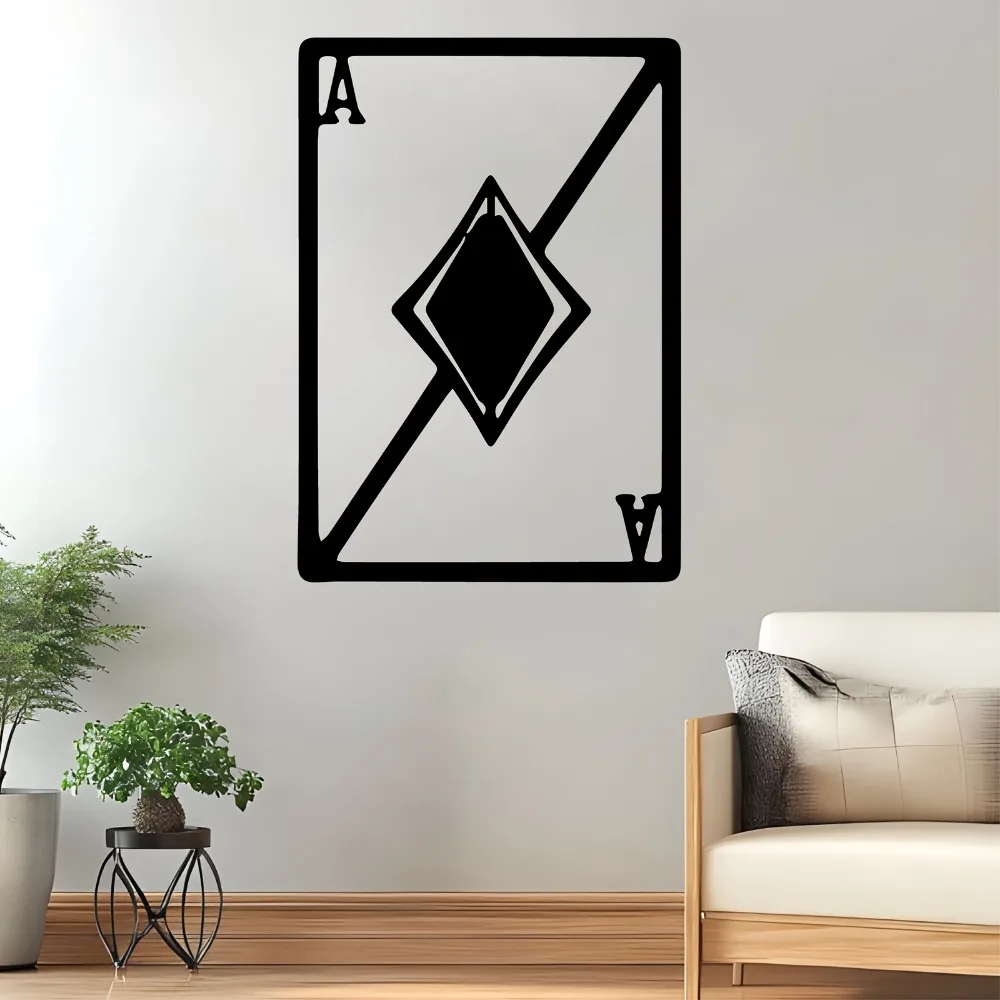 Metal Spades Suit Wall Art Rustproof Weather Resistant Indoor Outdoor Poker Symbol Decor For Game Room Fence Living Room