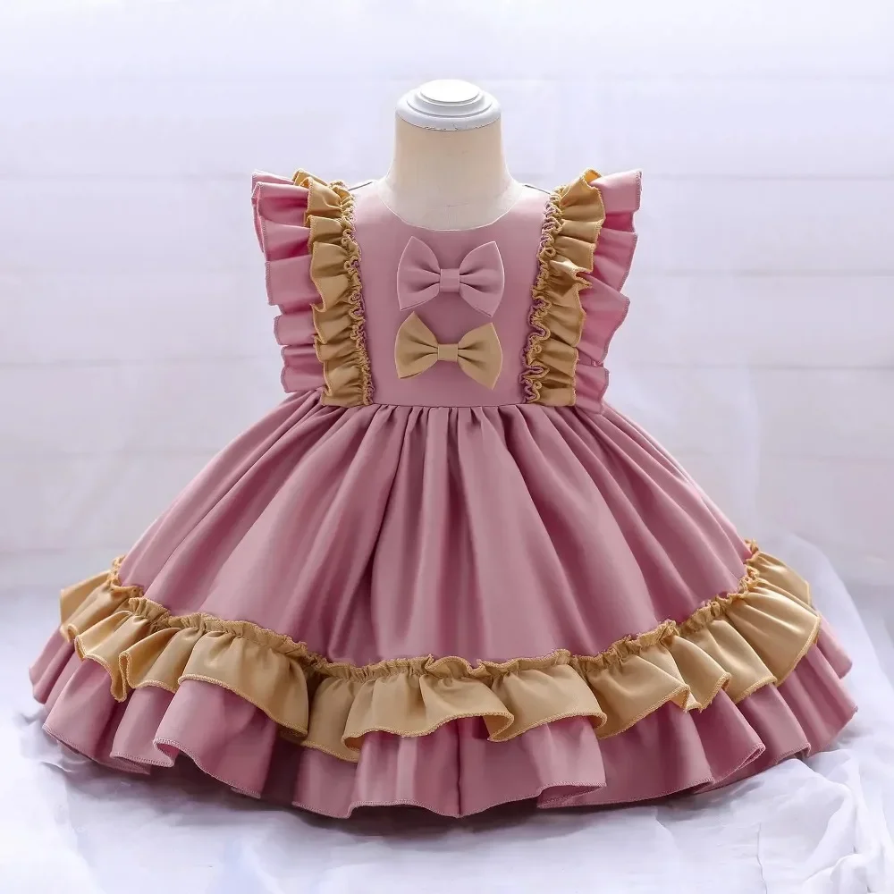 女の子のためのふくらんでいるプリンセスドレス,子供服,花嫁介添人ドレス,派手な機会の服,スペインスタイル,ロリータ