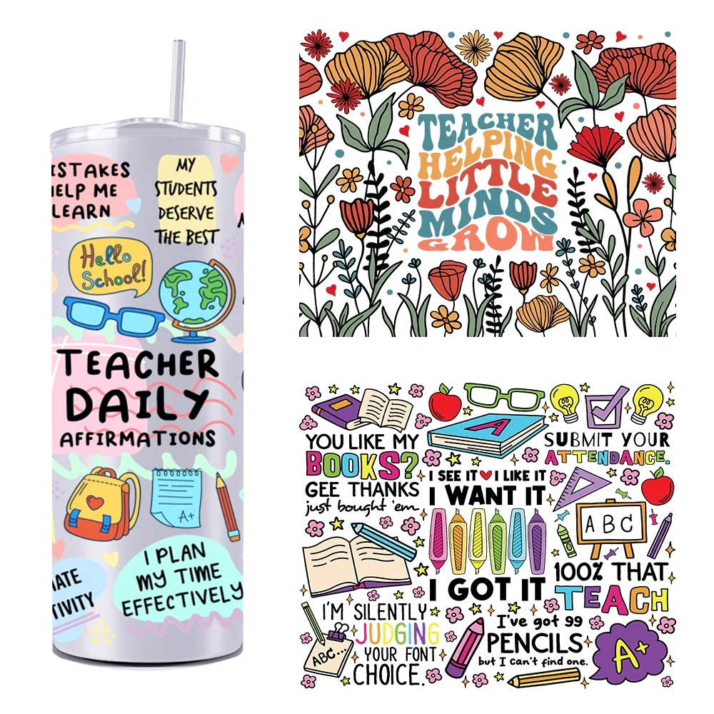 สติกเกอร์ติดทัมเบลอร์ยูวี DTF 20oz ฉลากตามสั่งติดโลโก้กันน้ำทนทานแบบ DIY