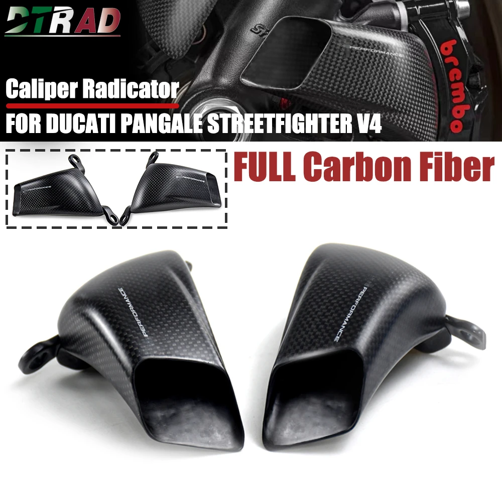 For DUCATI Panigale V4 V4S V4R Streetfighter V4 Carbon Fiber Front Caliper Radiator Cover Guard Heat Sink Motorcycle Accessories