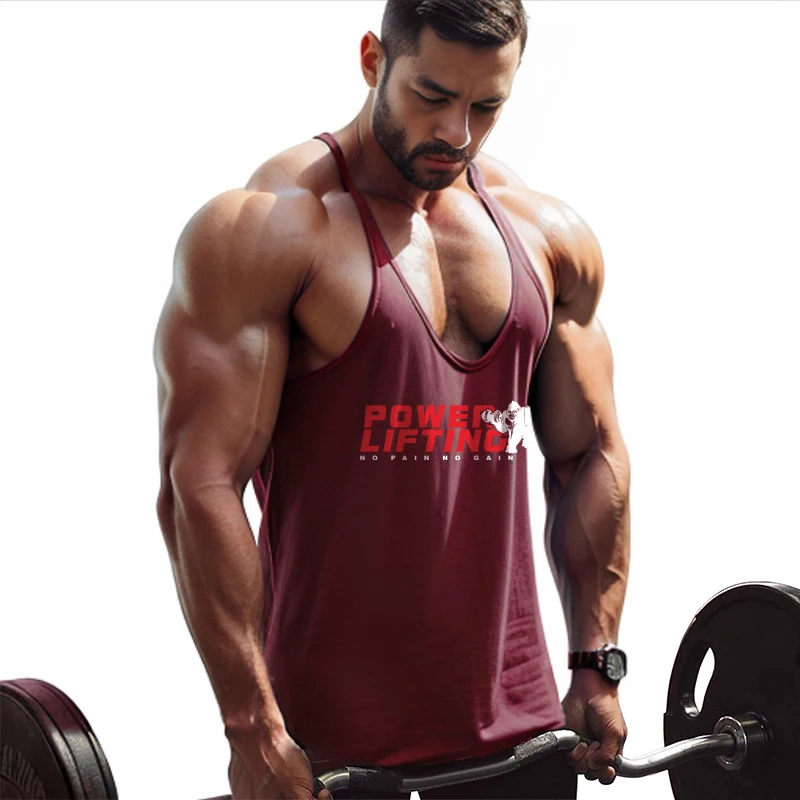 European American Men\'s Tank Tops Fitness gym Clothing ​Muscle Sleeveless Sportswear Summer Shirts Man Bodybuilding Running Vest