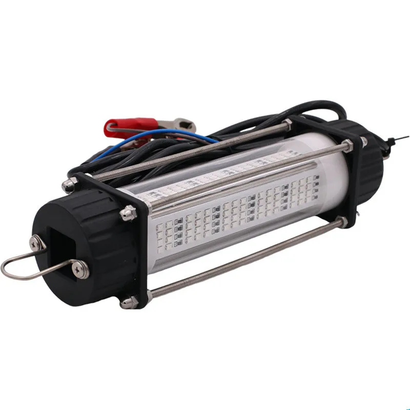 Luz LED de aluminio de alta potencia para pesca subacuática, 120W, CC de 12V, verde, blanco, azul, amarillo, IP68, señuelo sumergible para atraer