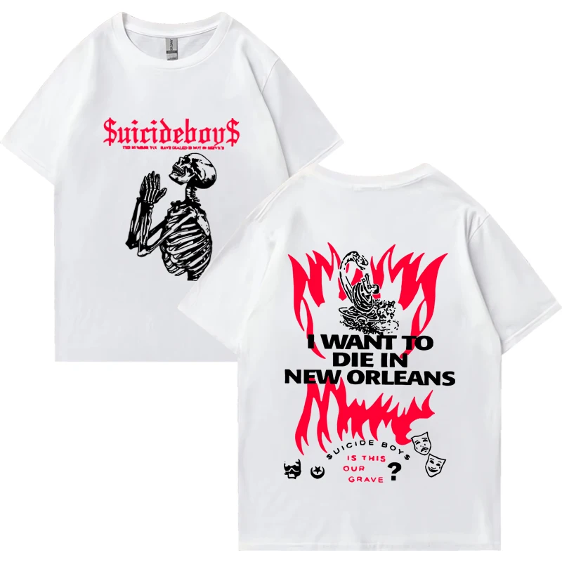 Hip hop group Suicideboys skull 2024 T Shirt New Men Women vintage oversized streetwear Unisex 100% Cotton short sleeve T-shirts