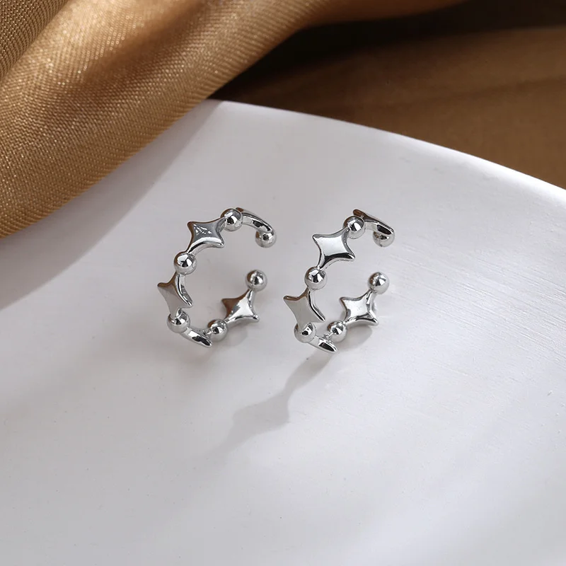 

1Pcs 925 Silver Plated Ear Cuff Earrings Non-Piercing Star Cuff Ear Clip Earring For Women Party Jewelry eh229
