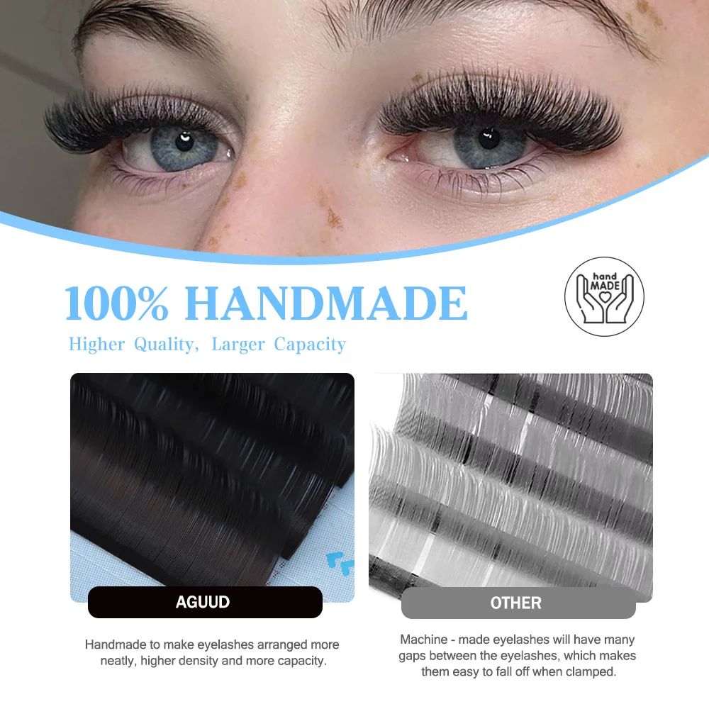 AGUUD C CC D DD Extension ciglia Individual Premium Fake Mink Silk Lashes Extension forniture ciglia regolari per professionisti