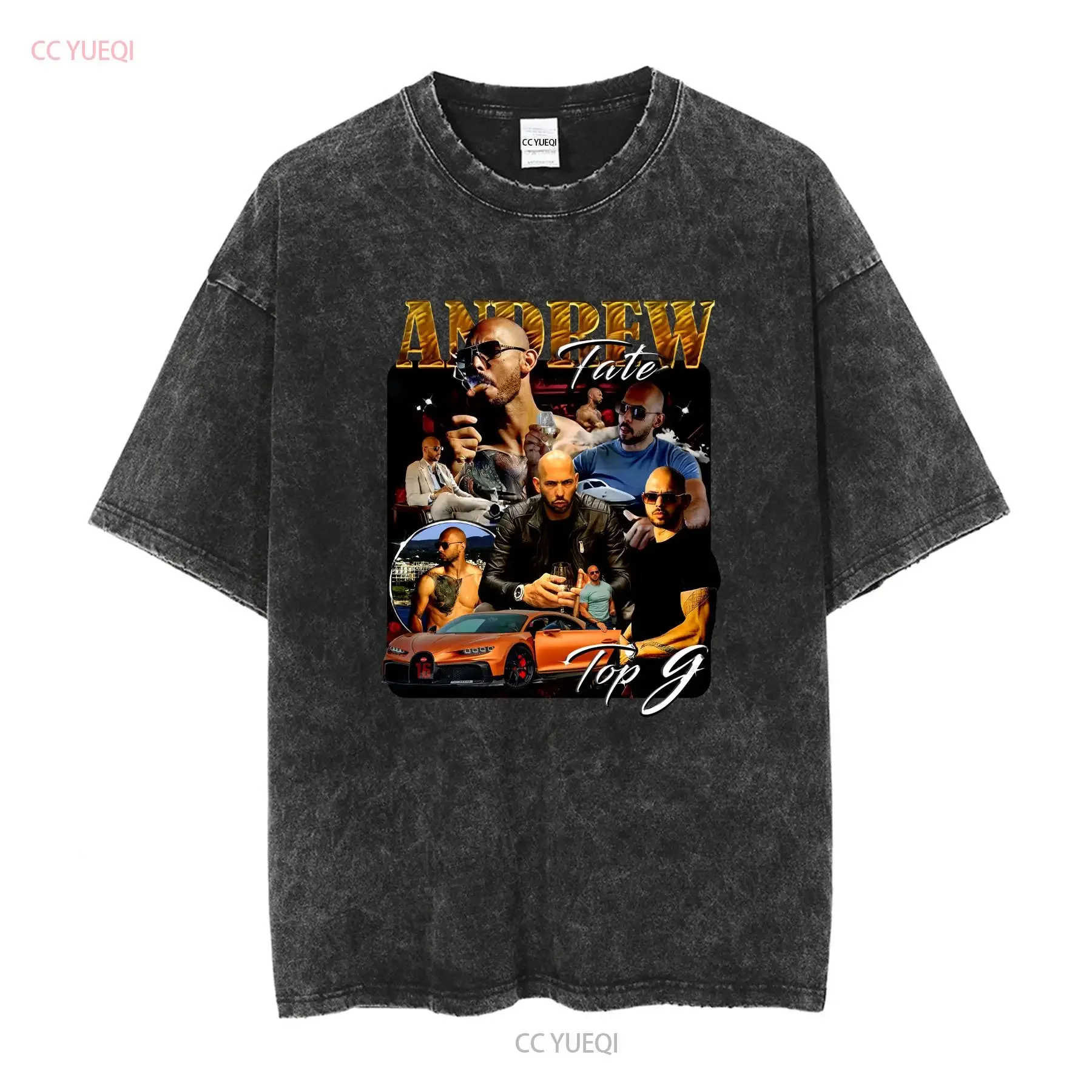 Andrew Tate Top G T Shirt Hip Hop Tops Vintage Washed  Oversize vintage Washed streetwear Stretched fashion homme Breathable