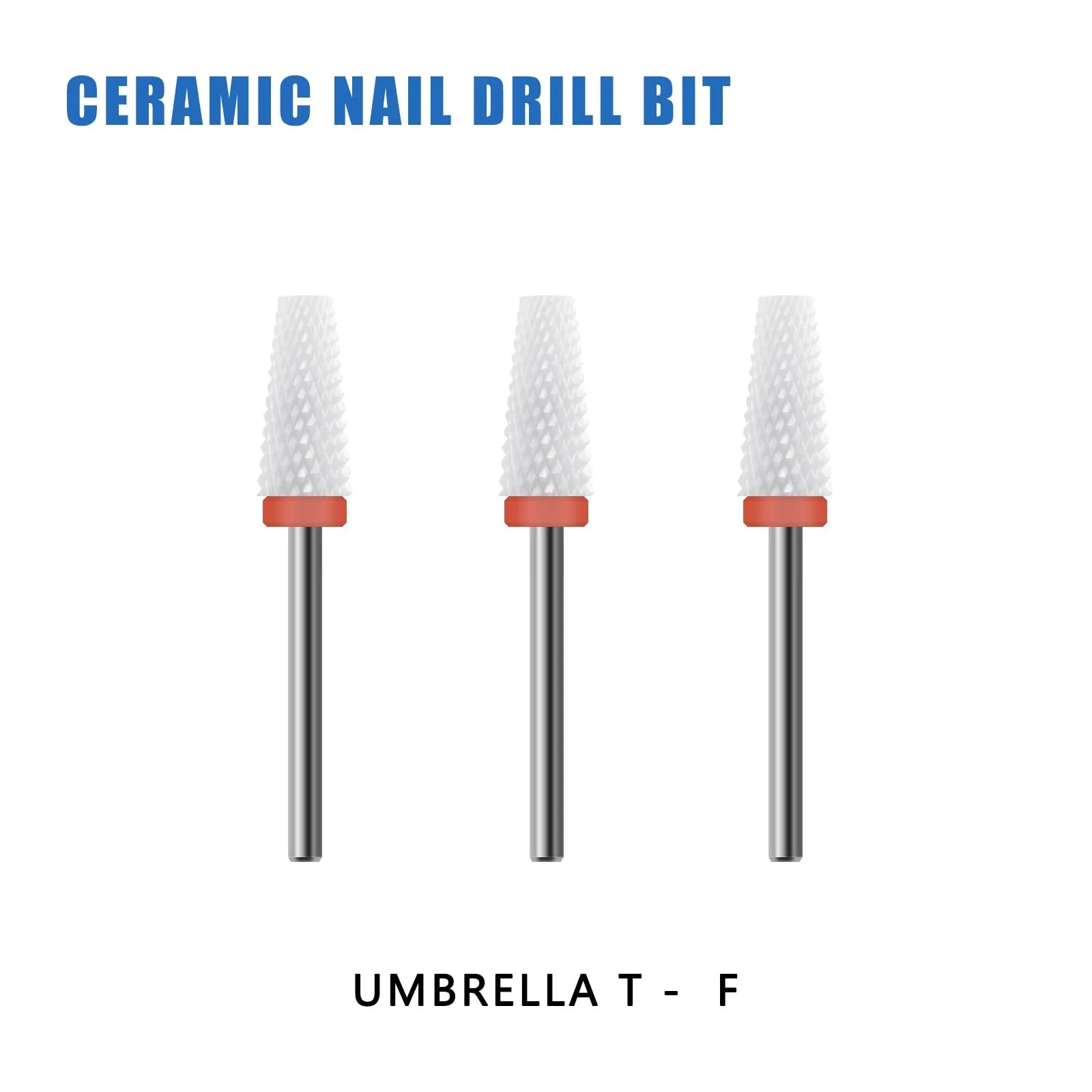 3/32 "Keramische Nail Boren Platte Top Tapered Vat Lage Warmte Veiligheid Frees Voor Acryl Gel Nagels Thuis salon Gebruik