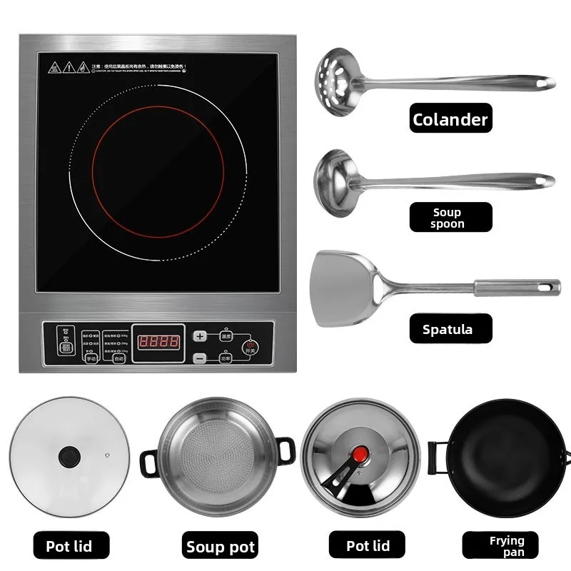 High power induction cooker 3500W stainless steel electromagnetic cooker household flat cooking utensils