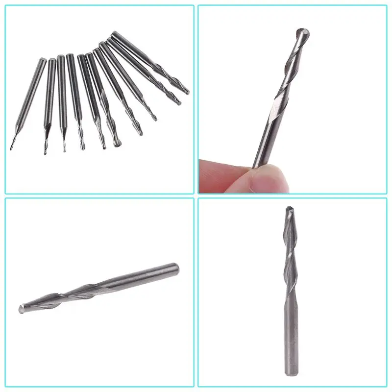 Ball Nose End Mill Cutter Router Bit Milling Tool Durable Diameter 1mm 1.5mm 2.0mm 2.5mm 3.175mm