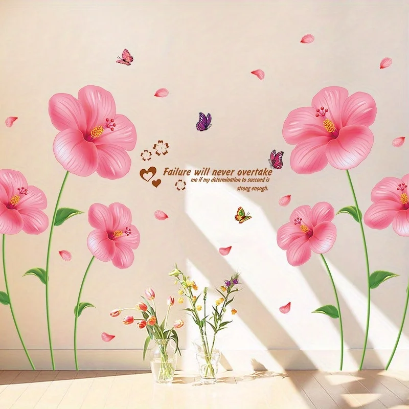 One Piece Removable Wall Stickers, Romantic Flowers, Living Room, Bedroom, Home Decor, Murals, Home Accessories, Wallpaper