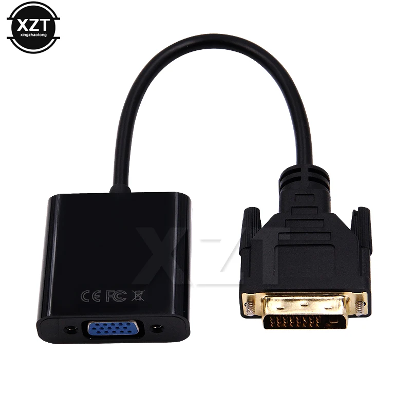 Full HD 1080P DVI-D DVI To VGA Adapter Video Cable Converter 24+1 25Pin to 15Pin Cable Converter for PC Computer Monitor