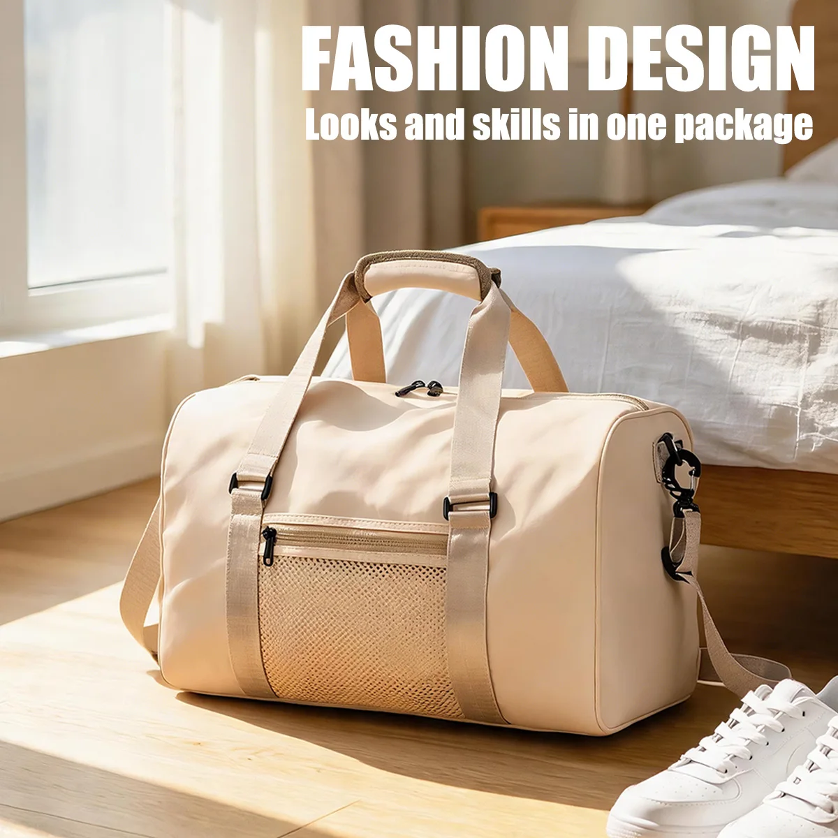 Large-Capacity Leisure Sports and Fitness Bag, Business Trip Short-Distance Travel Bag, Luggage Bag, Outdoor Dry and Wet Separation Bag with Yoga Mat