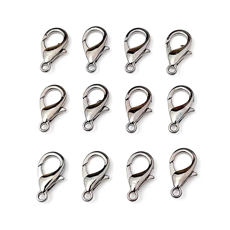 500-1000 Stück 302 Metallbeschichtete Weißk-Legierung Karabinerverschlüsse DIY Zubehör für Handgefertigte Halsketten und Armbänder – Detail 5