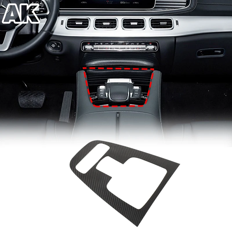 

For Mercedes Benz GLE GLS 2020-2022 Real Carbon Fiber Car Central Gear Shift Panel (with air suspension) Car Interior Accessorie