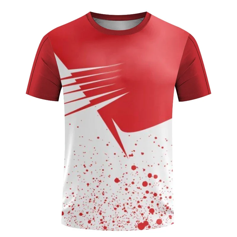 Summer Men's Training Wear Fitness Running Men Tshirt Breathable Ultra Thin Large Top Women Badminton Short Sleeve Training Wear