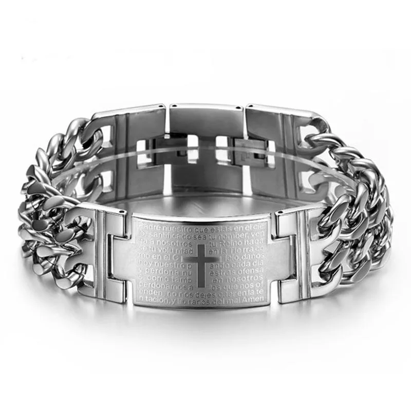HNSP Men's Cuban Chain Bracelet Silver 4