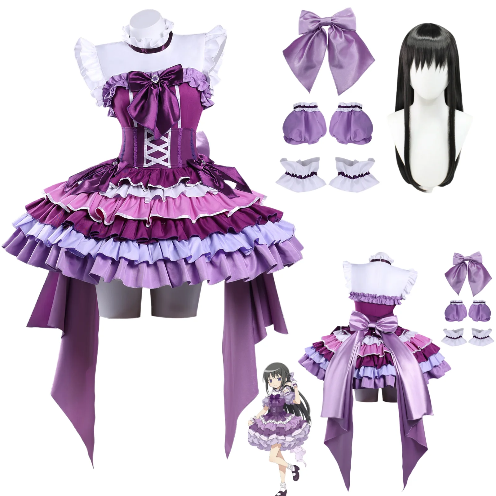 

Homura Akemi Magia Cosplay Costume Time Traveler Stage Performance Dress for Anime Convention