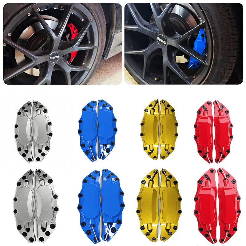 4Pcs Metal Brake Caliper Covers Wheel Hub Brake Caliper Anti Dust Protective Disc Shell Universal for BMW VW Mercedes Benz Audi