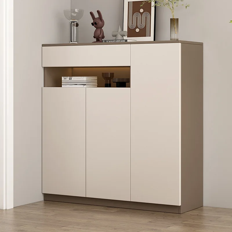 Solid wood shoe cabinet household entrance entrance entrance shoe changing stool integrated living room simple modern simple dus