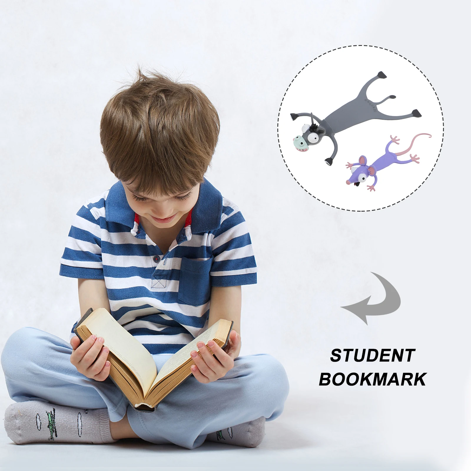 

2 Pcs Animal Bookmark Custom Separator Books Stationery Pages Marker Bookmarks 3d Student Original Brand