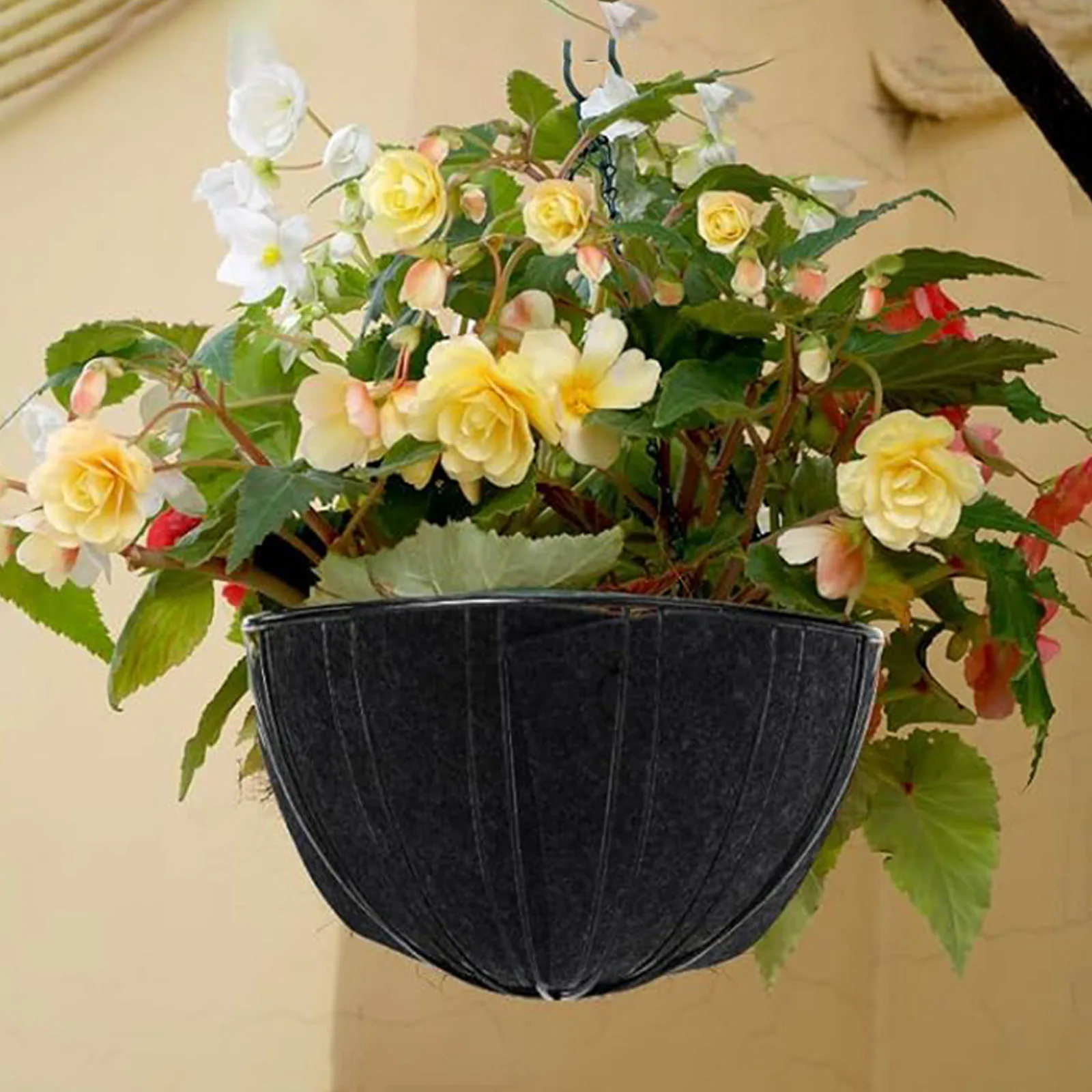 4/6PCS Fabric Flower Pots Woolen Felt Plant Grow Bags Black Breathable Non-Woven Fabric Pots for Potato Tomato and Vegetables