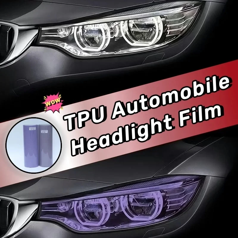 

Photochromism Lamp Film TPU for Car Headlight Taillight Fog Lights Light Control Decals Accessories Sticker Transparent to Black