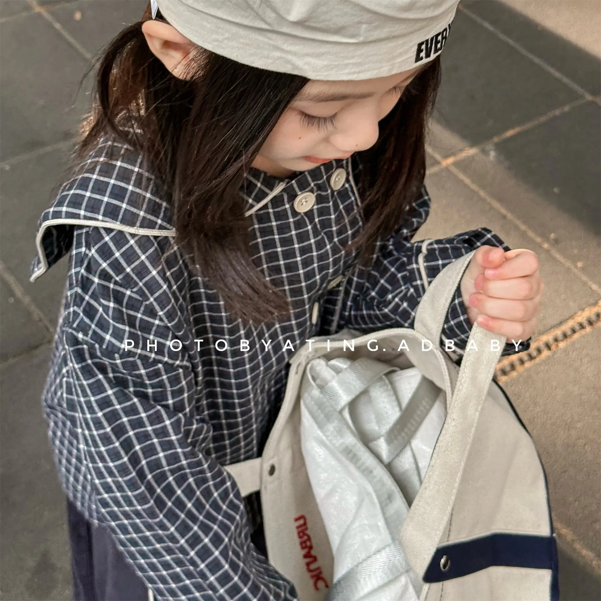 

2025 Autumn New Children Long Sleeve Plaid shirts Cotton Girls Cute Large Lapel coat Baby Loose cardigan jacket Kids Clothes