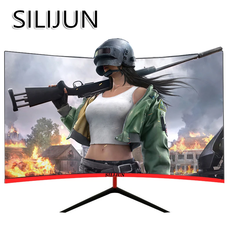 SILIJUN Monitor PC 27/24 Inch 1920x1080p TFT/LCD Curved  75Hz HD Gaming Display Q24/Q27 Desktop Screen VGA/HDMI Interface