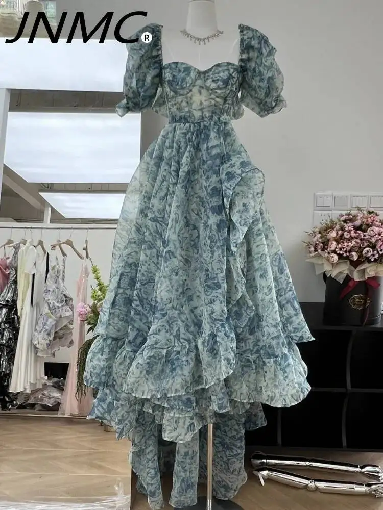 

DFDG Elegant Design With Ruffled Edges And Layered Trailing Princess Sleeve Dress 2024 Spring And Summer New For Women