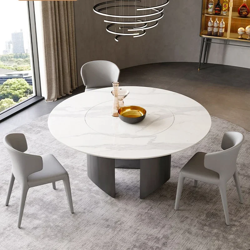 

Home Designer Villa Large Apartment Glossy Stone Dining Table