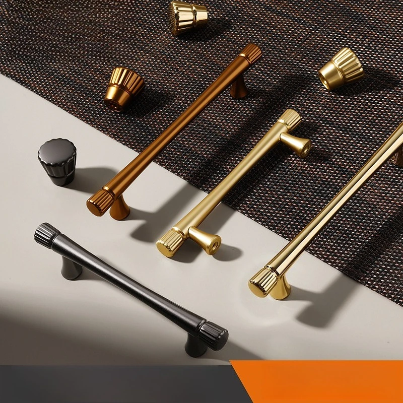 

Golden Cabinet Handles Minimalist American Style Drawer Pulls Luxury Wardrobe Knobs Furniture Accessories