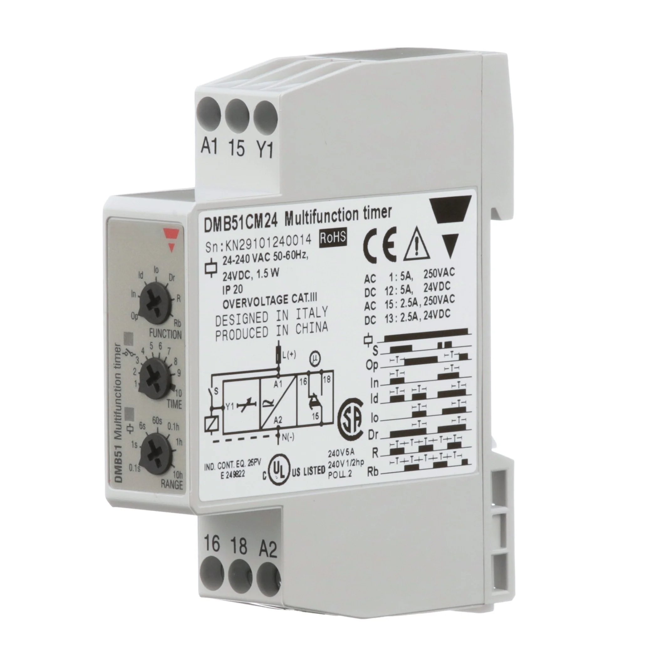 Новое реле защиты времени DMB51CM24, 1 шт., для деталей Carlo Gavazzi
