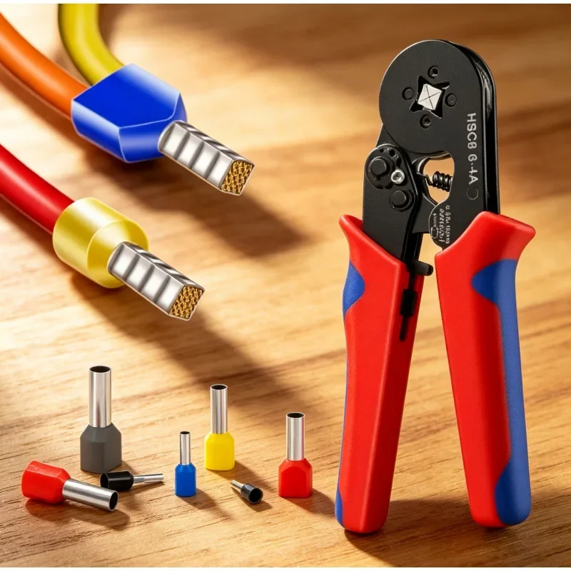 23-7AWG Selbstjustierendes Ferrule-Crimpset, HSC8 6-4A Crimpzange mit 1200 Stück Kabelschuhen für Elektroreparaturen – Detail 5