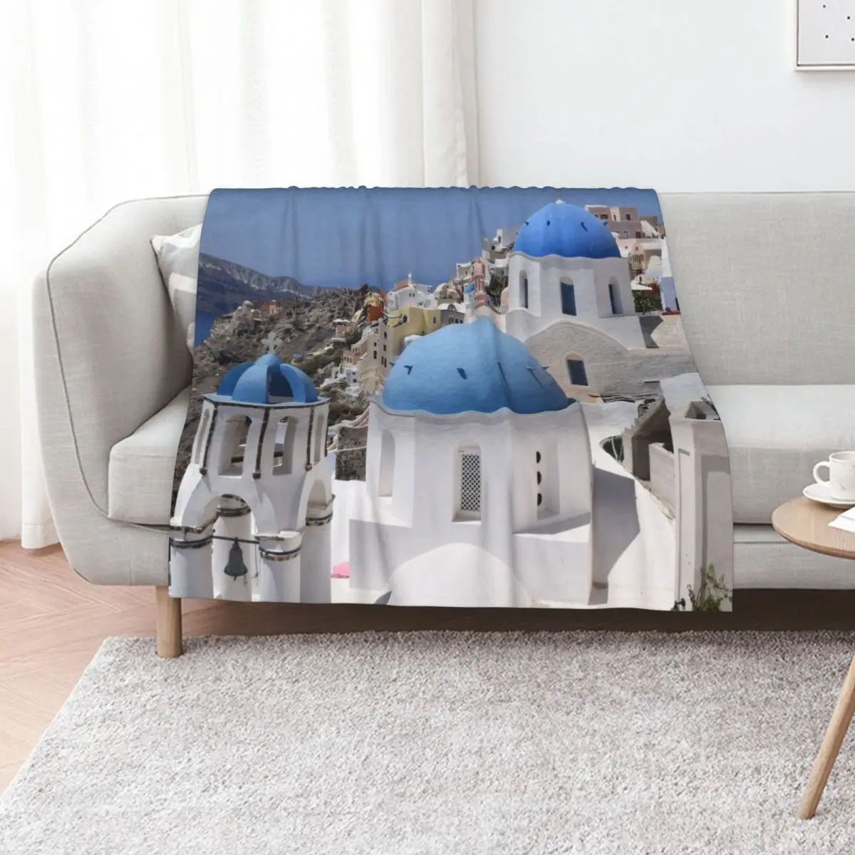 

Santorini blue dome Throw Blanket Comforter manga For Sofa Thin Custom Blankets