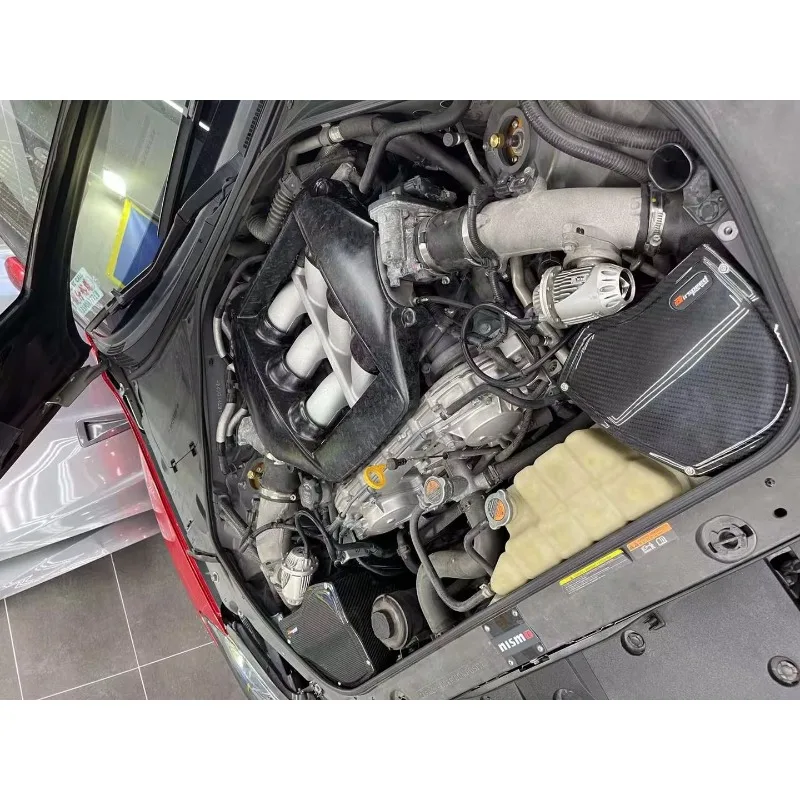 GTR R35 3.8TT용 에어박스 포함 100% 드라이 카본 파이버 냉각 공기 흡입 시스템
