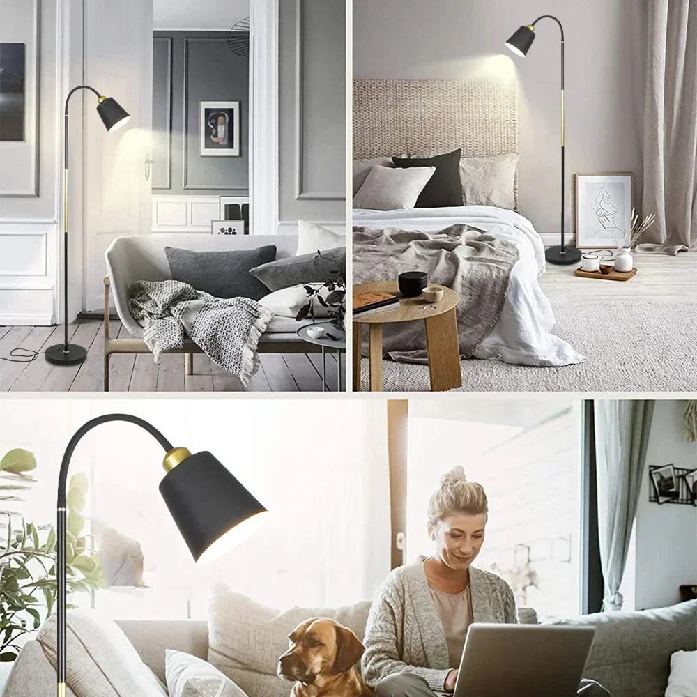 Floor Lamp Iron LED Standing Lamps Adjustable Lamp for Living Room Office Reading Bedroom Study Decor Lighting Room Decoration