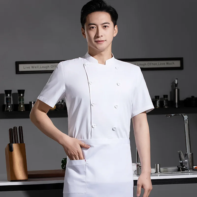 Catering Hotel restaurante Chef uniforme verano manga corta restaurante occidental tienda de carne cantina pastelería Chef ropa de trabajo hombres