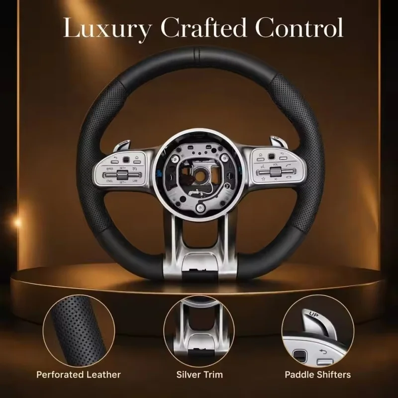 Car Steering Wheel Leather For Mercedes Benz AMG GLE 63 W204 C250 W206 W210 W213 W218 Steering Wheel Car Accessories