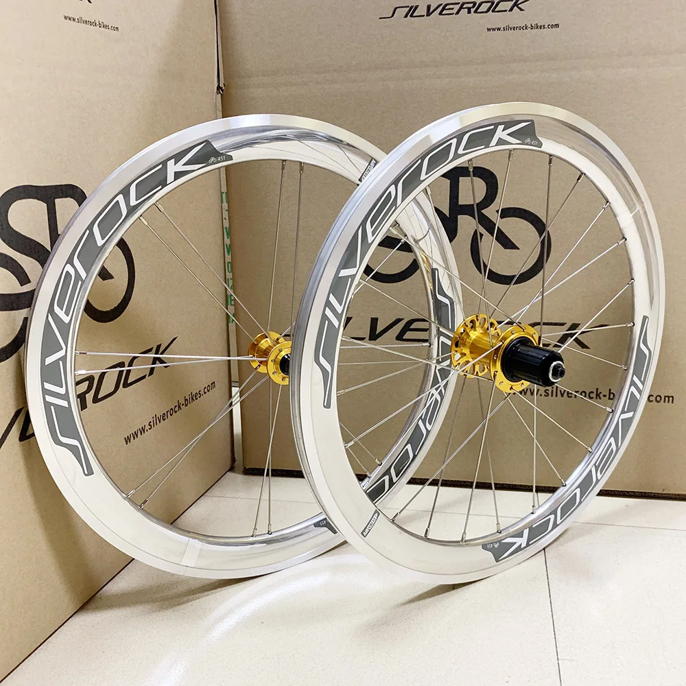 シルバーロック-折りたたみ自転車用合金ホイール,ハイプロファイルリム