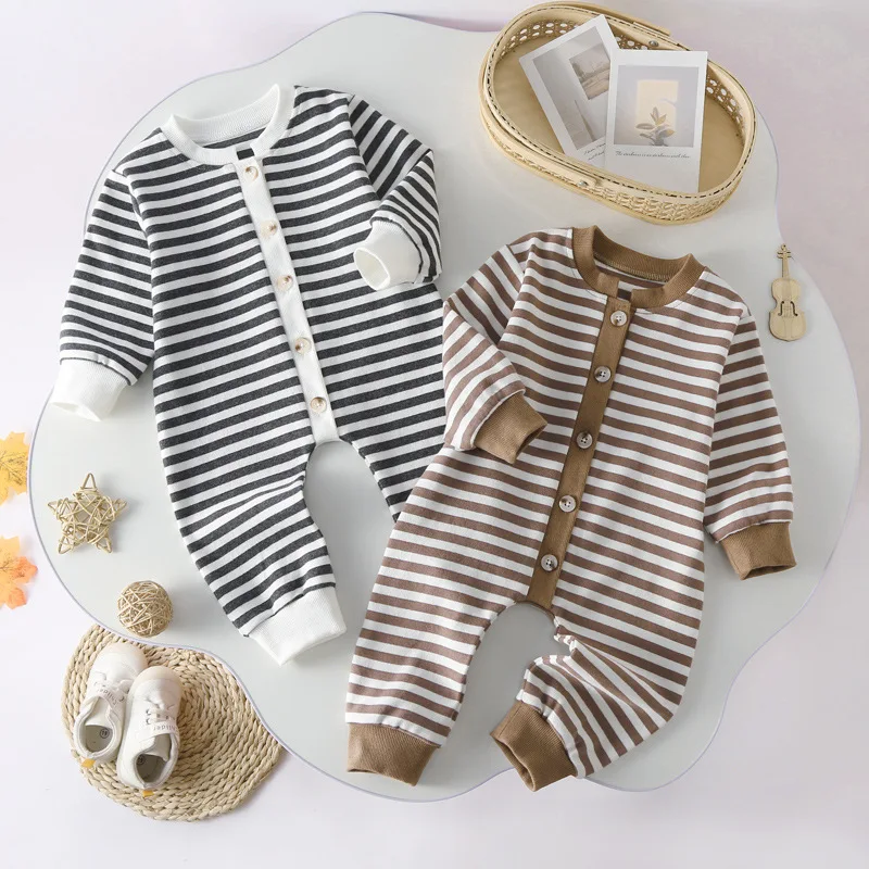 

Одежда для новорожденных на весенние и осенние прогулки, детские цельные костюмы, новинка осени 2025 года, милая инкубационная одежда с длинными рукавами