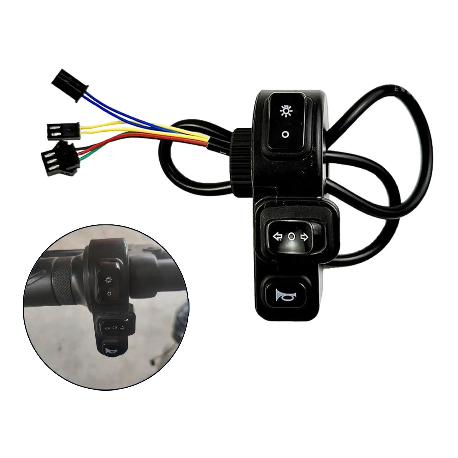 

Ebike Handlebar Control Switch Waterproof Replaces Easy Installation Accessories 3 in 1 Electric Bike Switch Professional