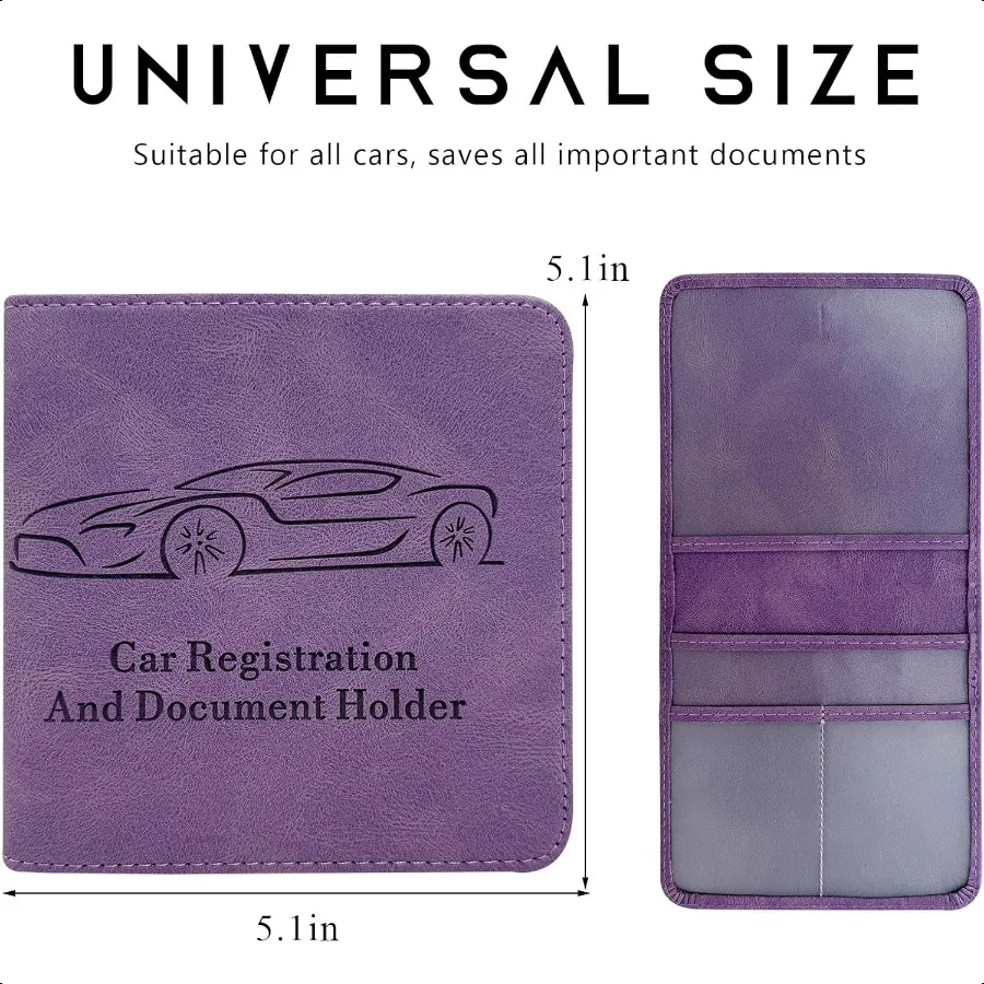 車両登録証保証書ホルダー 防水レザー 車用グローブボックスオーガナイザー マグネット開閉式 車用財布アクセサリー