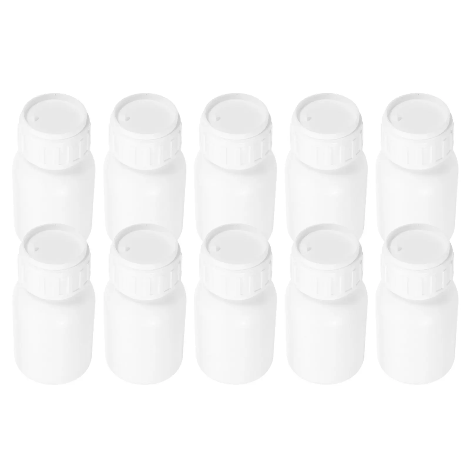 

10Pcs Laboratory Fluorinated Barrier Bottles Thick Wall Plastic Leakproof Sample Storage Wide Mouth Screw Cap Chemical Resistant