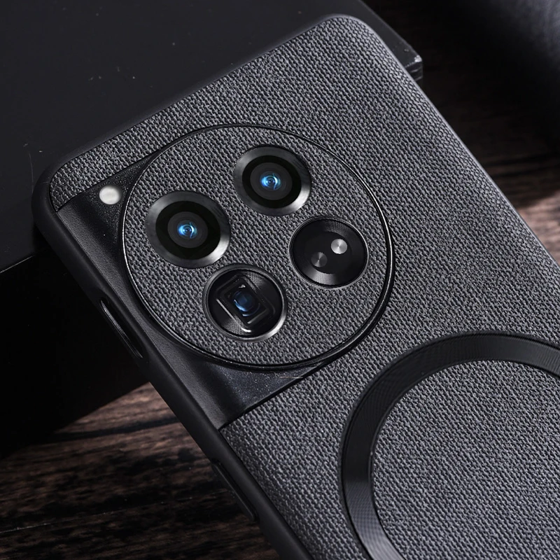 حافظة لهاتف OnePlus 12 قماش مغناطيسي ممتاز + غطاء قماش منسوج رفيع للغاية مضاد للانزلاق لهاتف One Plus 12