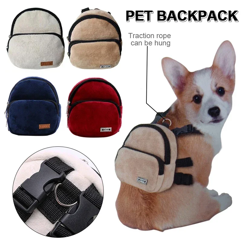 Cute Pet Backpack Large-capacity Dog Snack Bag Puppy Portable School Bag Convenient For Small Medium Dogs