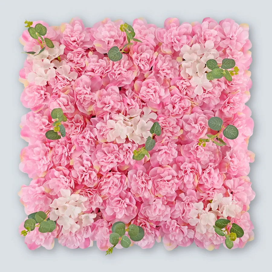 

High Quality Artificial Hydrangea Wall Panel 50*50 Cm Floral Home Decoration Panel Wedding Party Hotel Background Panel