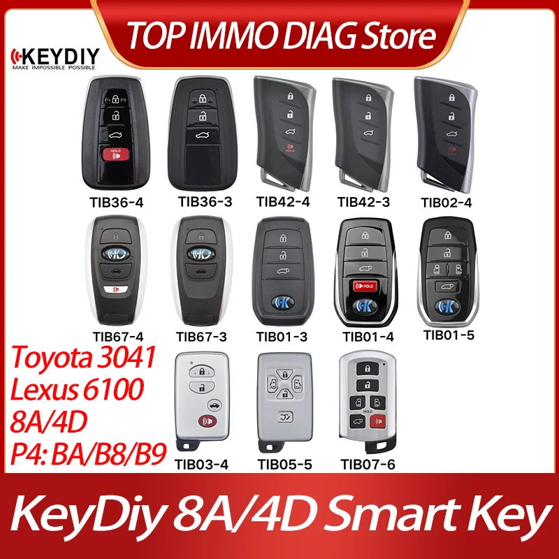 

Смарт-ключ KeyDiy 4D8A TIB36-4 TIB36-3 TIB42-4 TIB42-3 TIB67-4 TIB67-3 TIB01-3 TIB01-4 TIB01-5 TIB03-4 TBTDB6100 3041 BAB8B9 KDX4