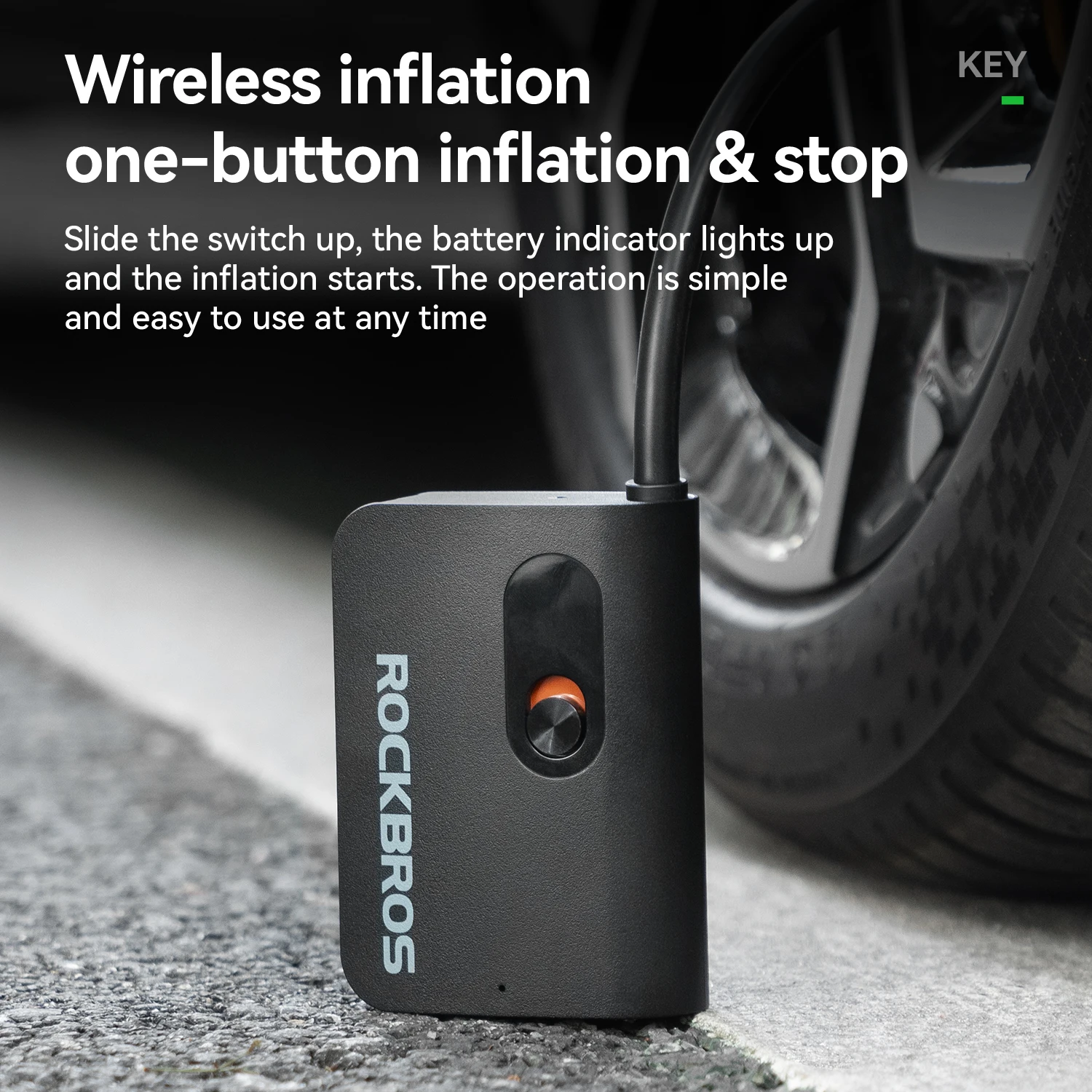 

ROCKBROS Мини Портативный 70psi Велосипедный Электрический Насос 2600 мАч Тип-C Перезаряжаемый Автоматический Воздушный Насос Велосипедный Насос