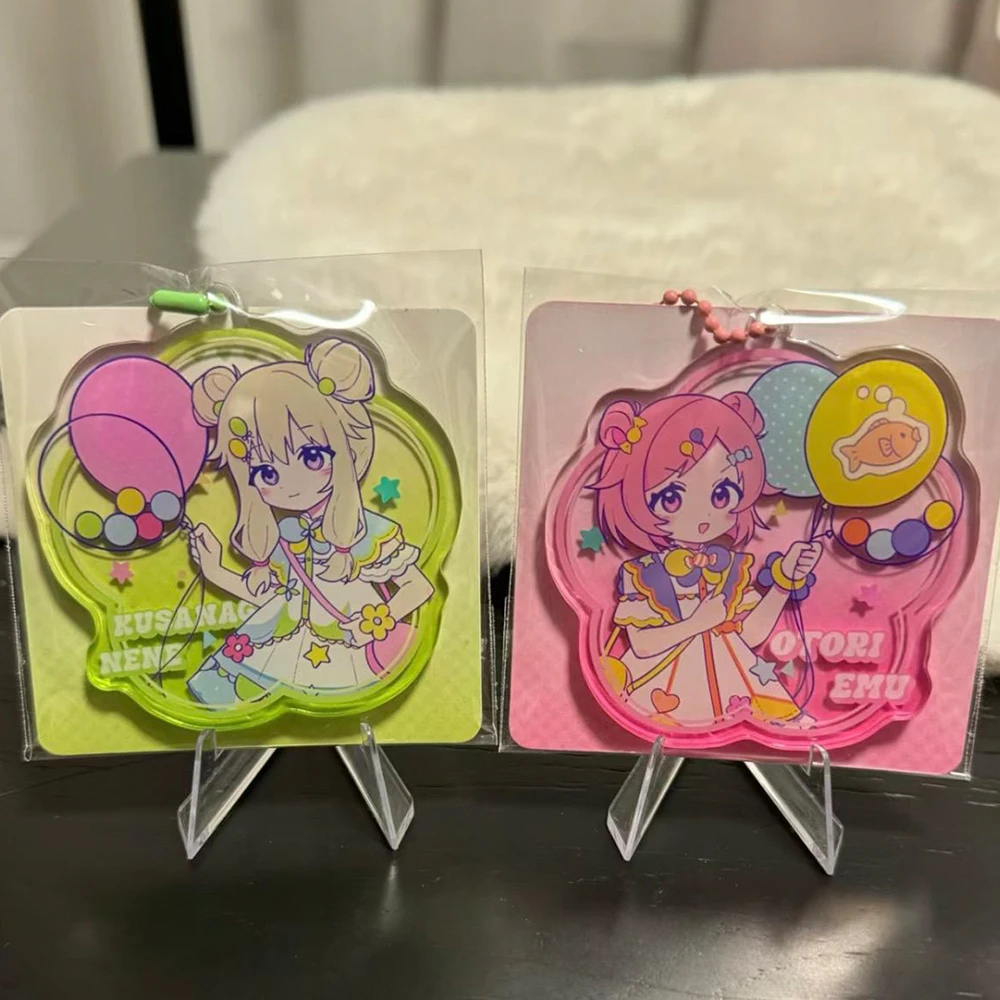 Proyecto Anime Sekai ‌ Llavero de Cosplay de Kusanagi Nene Otori Emu, Placa de Acrílico, Colgante para Bolsa, Accesorio Decorativo
