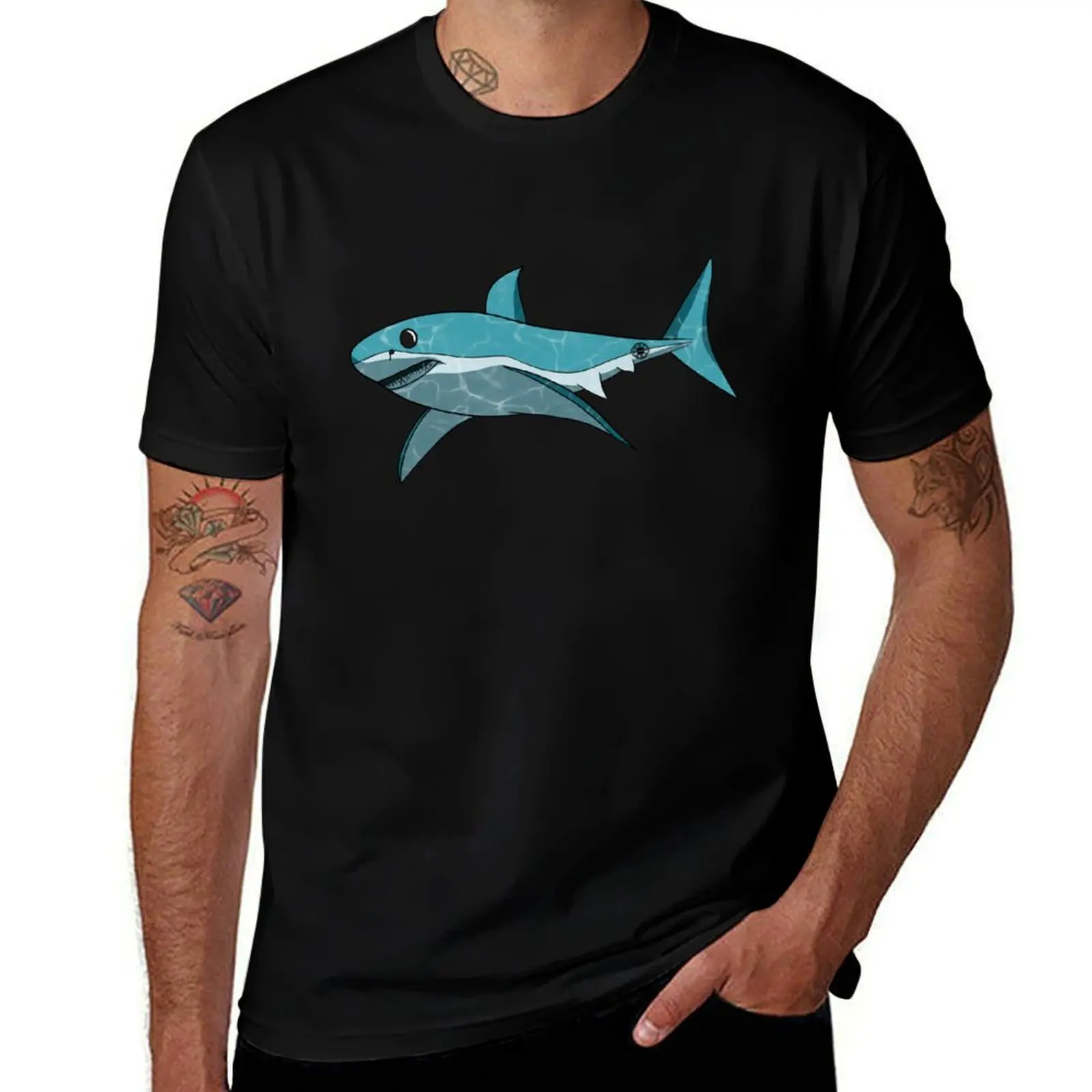 Dharma Shark T-Shirt Basic Breathable Solid Color T-Shirt